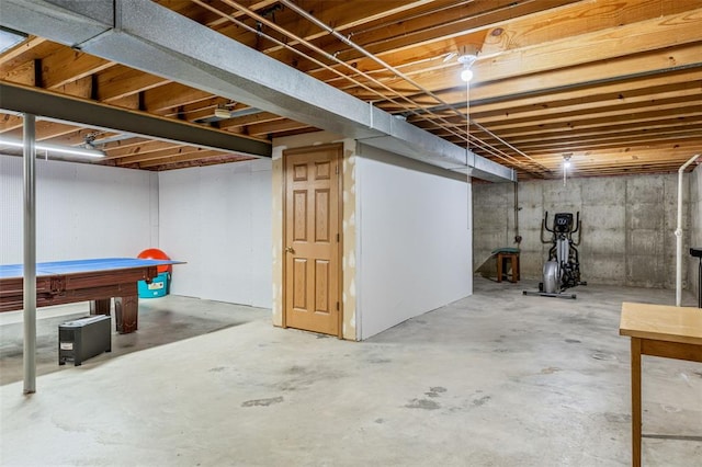 1101 Claycrest Dr, Cottleville Township, MO 63304 - unfinished below grade area with billiards table