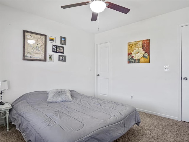 726 Pheasant Run, Waterloo, IL 62298 - carpeted bedroom featuring ceiling fan and baseboards
