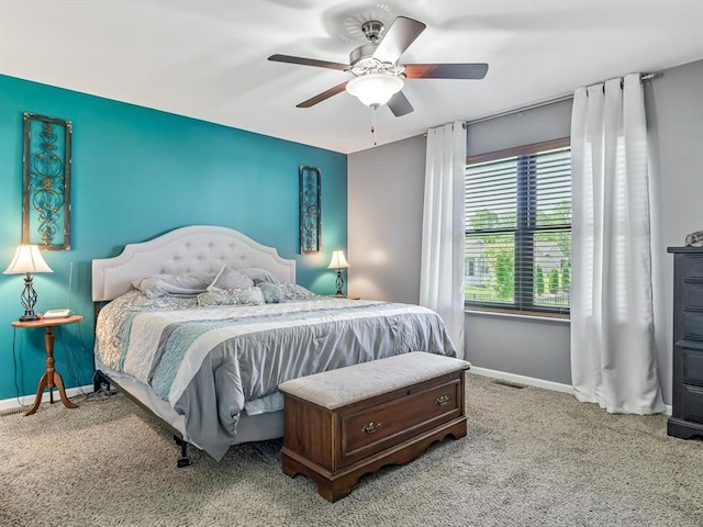 726 Pheasant Run, Waterloo, IL 62298 - carpeted bedroom featuring baseboards and a ceiling fan