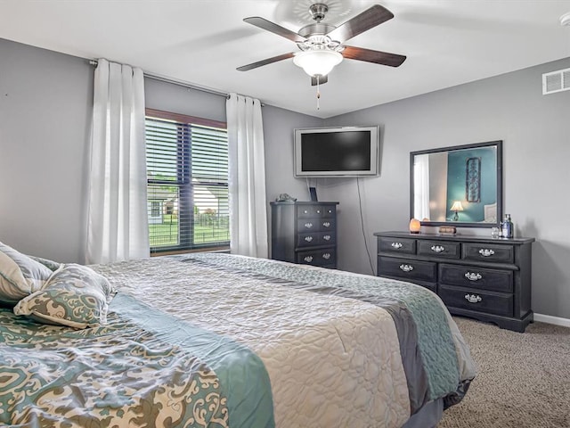 726 Pheasant Run, Waterloo, IL 62298 - carpeted bedroom featuring baseboards and a ceiling fan