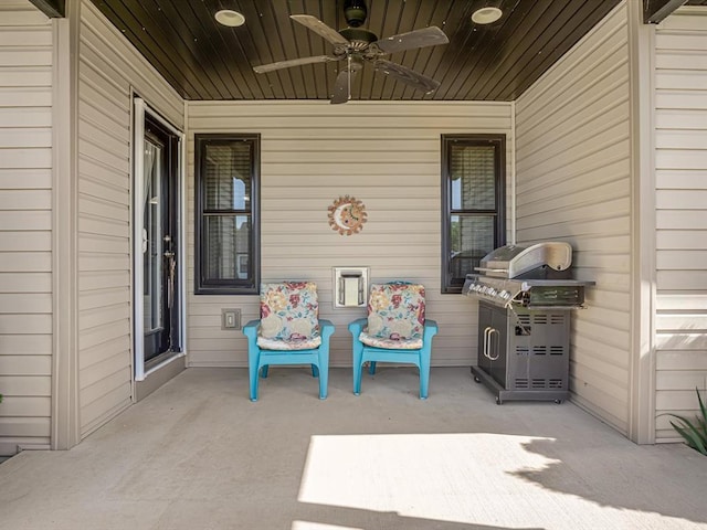726 Pheasant Run, Waterloo, IL 62298 - view of patio with a ceiling fan and area for grilling