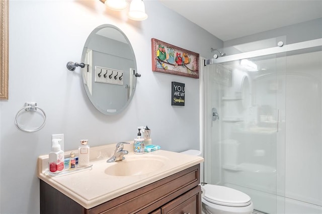 983 Fairway Dr, Union, MO 63084 - full bath with a stall shower, toilet, and vanity