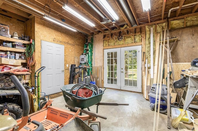 1308 Maggie Cir, Bonne Terre, MO 63628 - misc room with unfinished concrete floors and french doors