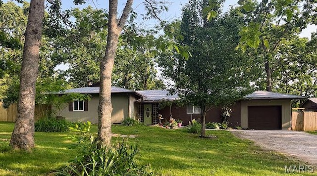 11230 W Little Oaks Rd, Rolla, MO 65401 - ranch-style home with an attached garage, driveway, and stucco siding