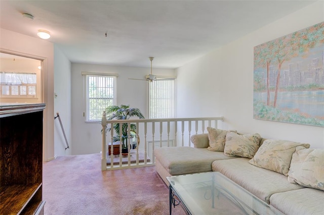 717 Sugar Glen Dr Unit 1, Saint Peters, MO 63376 - living area with carpet flooring and a ceiling fan