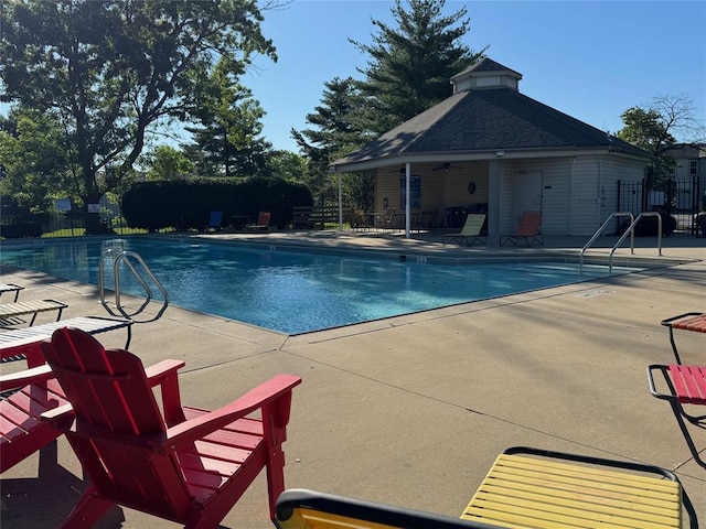 717 Sugar Glen Dr Unit 1, Saint Peters, MO 63376 - community pool with a patio area and ceiling fan
