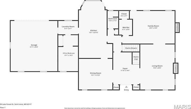 50 Lake Forest Dr, Richmond Heights, MO 63117 - floor plan / room layout