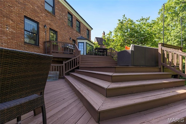 50 Lake Forest Dr, Richmond Heights, MO 63117 - wooden terrace featuring stairs