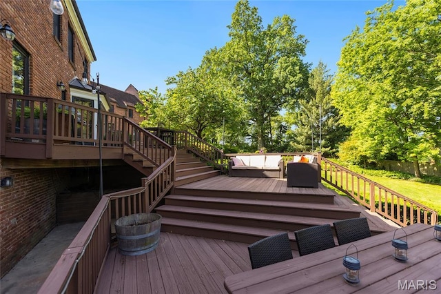 50 Lake Forest Dr, Richmond Heights, MO 63117 - wooden terrace with stairs and an outdoor living space