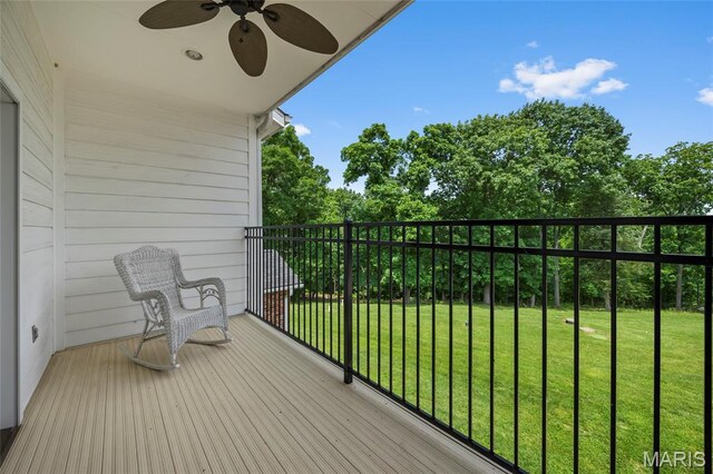 2785 Marble Springs Rd, Barnhart, MO 63012 - balcony featuring ceiling fan