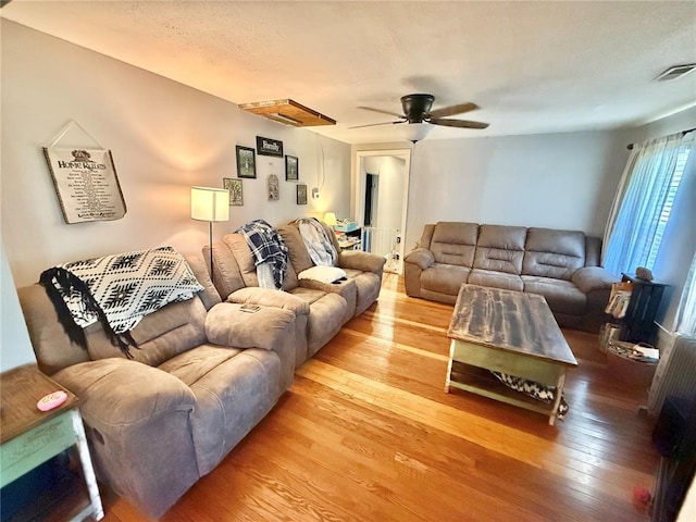 723 Ada St, Bismarck, MO 63624 - living area with wood finished floors and ceiling fan