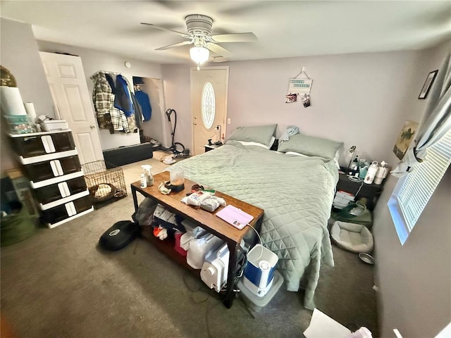 723 Ada St, Bismarck, MO 63624 - bedroom featuring carpet, a ceiling fan, and multiple windows