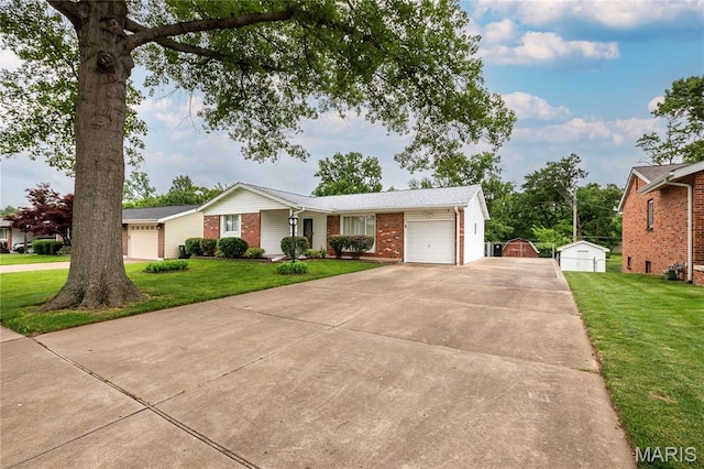 1968 Centurion Dr, Fenton, MO 63026 - single story home with an attached garage, brick siding, a front lawn, and concrete driveway