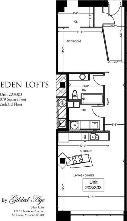 1720 Chouteau Ave Unit 303, Saint Louis, MO 63103 - home floor plan