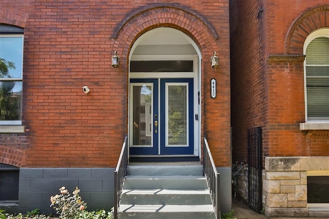 4412 Chouteau, Saint Louis, MO 63110 - entrance to property featuring brick siding and french doors