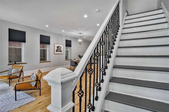 4412 Chouteau, Saint Louis, MO 63110 - stairs with recessed lighting and wood finished floors