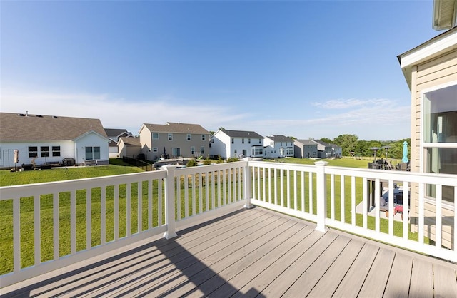 1051 Miremont Dr, Manchester, MO 63011 - wooden terrace with a residential view and a lawn