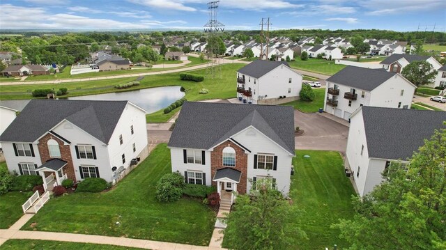 644 Homerun Dr Unit 39N, Ofallon, MO 63366 - aerial perspective of suburban area featuring a large body of water