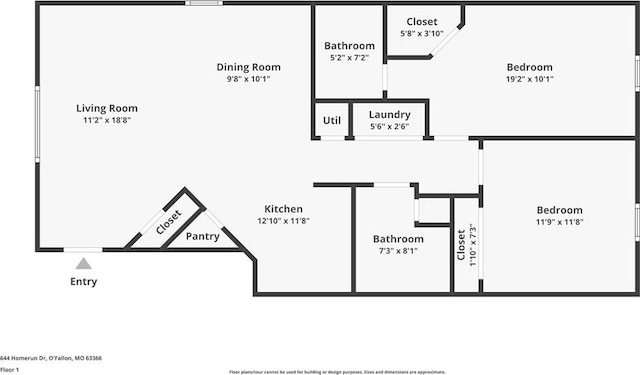 644 Homerun Dr Unit 39N, Ofallon, MO 63366 - room layout