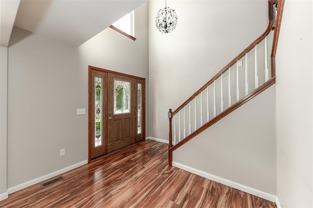 326 Merrimac Downs, Saint Peters, MO 63376 - foyer with plenty of natural light, wood finished floors, baseboards, stairway, and a high ceiling