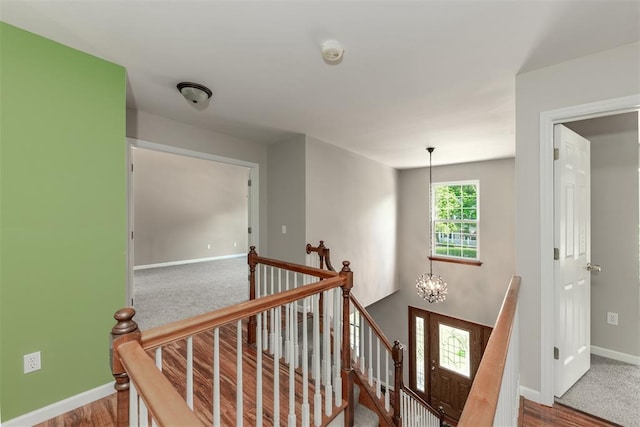326 Merrimac Downs, Saint Peters, MO 63376 - staircase featuring a chandelier and baseboards