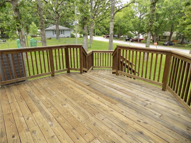 633 E Eldon St, St James, MO 65559 - deck featuring view of wooded area
