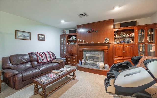 17130 State Route F, St James, MO 65559 - living room with carpet floors and a fireplace