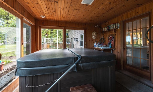 17130 State Route F, St James, MO 65559 - game room featuring wood walls and wooden ceiling