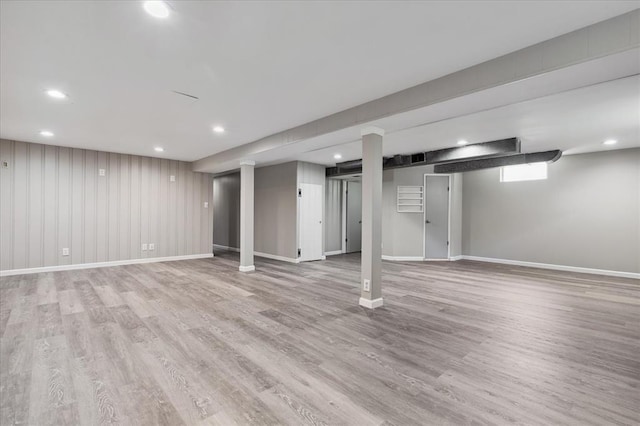 11550 Rock Hampton Dr, Hazelwood, MO 63138 - below grade area featuring wood finished floors, baseboards, and recessed lighting