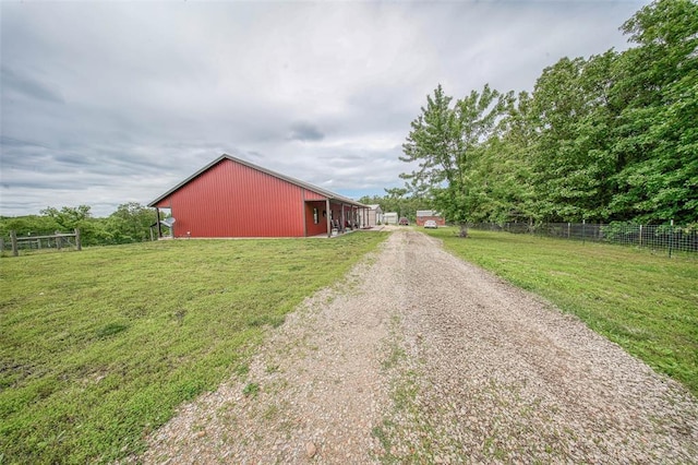 14901 State Route Ff, Edgar Springs, MO 65462 - view of dirt / gravel driveway with a pole building