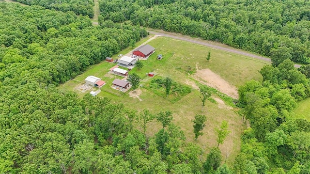 14901 State Route Ff, Edgar Springs, MO 65462 - aerial view of property and surrounding area featuring rural landscape and a forest