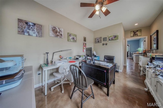 14901 State Route Ff, Edgar Springs, MO 65462 - office space featuring ceiling fan, finished concrete flooring, and recessed lighting
