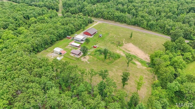14901 State Route Ff, Edgar Springs, MO 65462 - aerial overview of property's location featuring rural landscape and a heavily wooded area