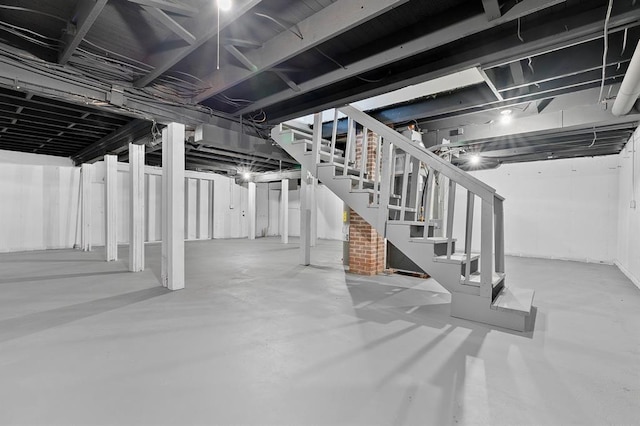 7097 State Route 3, Evansville, IL 62242 - unfinished below grade area featuring stairs