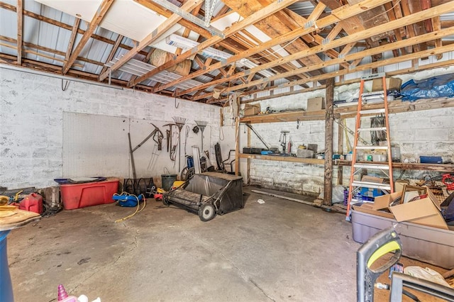 114 Fairlane Dr, Ironton, MO 63650 - garage with concrete block wall