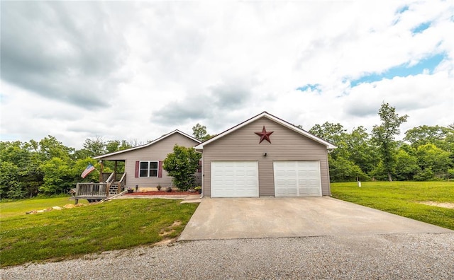 19285 State Route Ee, St James, MO 65559 - view of front of house featuring a front lawn, an outdoor structure, and a wooden deck
