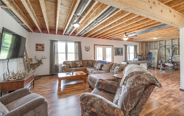 19285 State Route Ee, St James, MO 65559 - living area with french doors, plenty of natural light, and wood finished floors