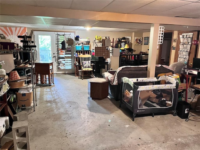 12241 Pipeline Rd, Bourbon, MO 65441 - below grade area featuring a paneled ceiling