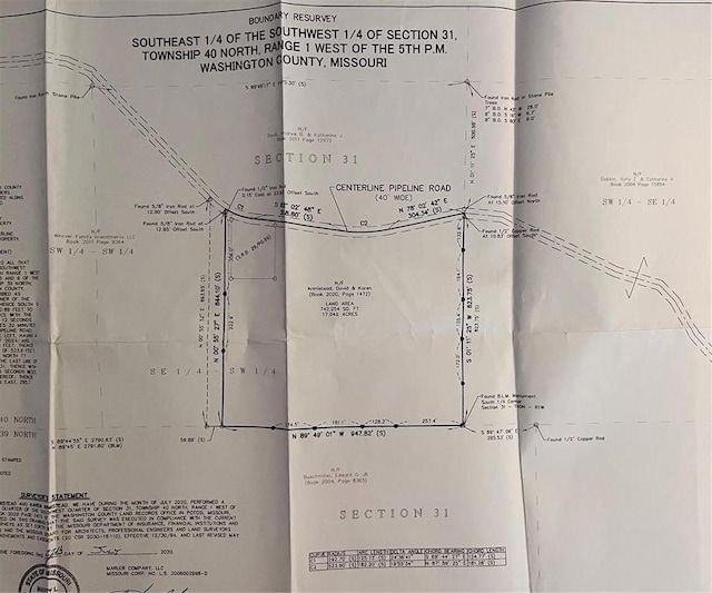 12241 Pipeline Rd, Bourbon, MO 65441 - survey map / technical document