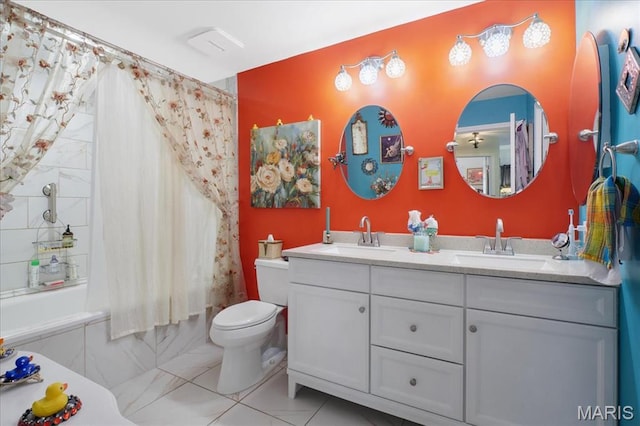 321 Kipling Way Unit G, Weldon Spring, MO 63304 - full bathroom with shower / tub combo, double vanity, and toilet