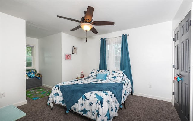 1104 Turkey Run, Rolla, MO 65401 - bedroom with carpet, baseboards, and ceiling fan