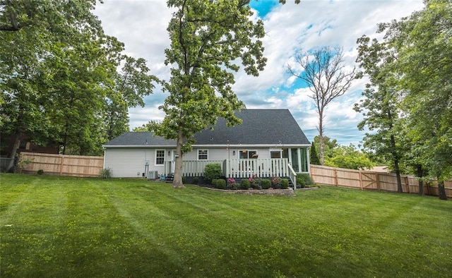 1104 Turkey Run, Rolla, MO 65401 - rear view of property with a wooden deck and central AC