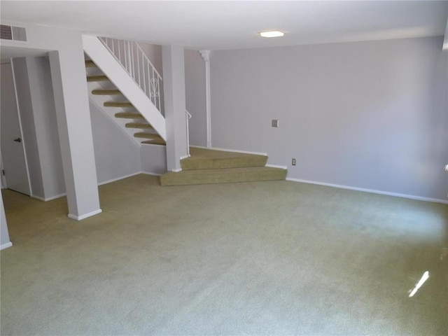 1133 Appleseed Ln Unit B, Saint Louis, MO 63132 - basement with stairway, carpet flooring, and baseboards