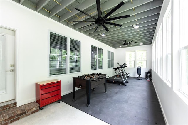 11475 Slate Cir, Rolla, MO 65401 - sunroom / solarium featuring beamed ceiling