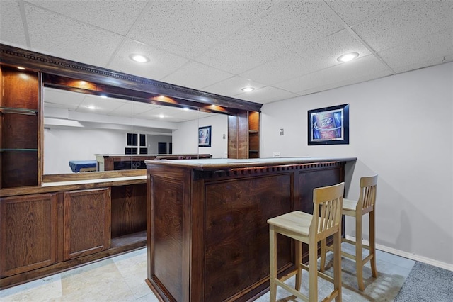 5810 Sorrel Tree Ct, Saint Louis, MO 63129 - indoor dry bar with a paneled ceiling and recessed lighting