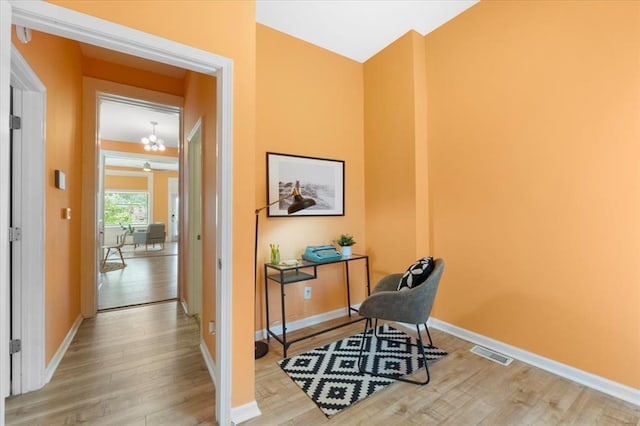 4366 Swan Ave, Saint Louis, MO 63110 - office area featuring light wood finished floors and baseboards