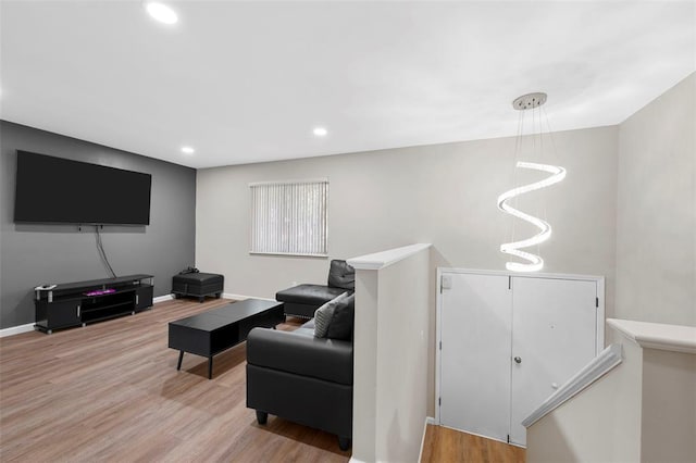 5 Braquewood Ct, Manchester, MO 63021 - living room with light wood-type flooring, recessed lighting, and baseboards