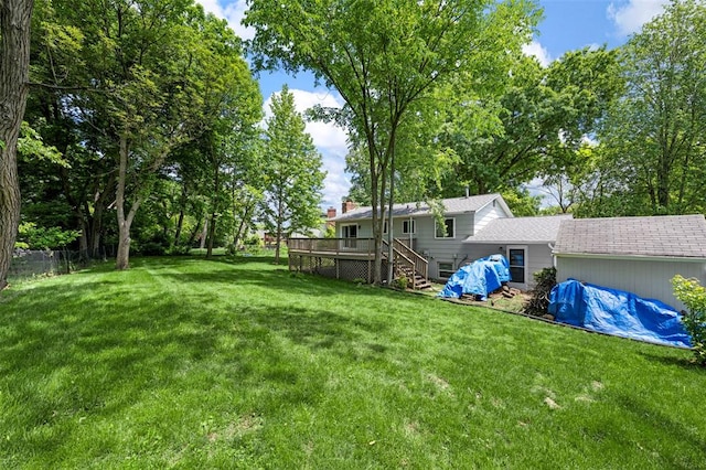 5 Braquewood Ct, Manchester, MO 63021 - view of yard with a deck and stairs