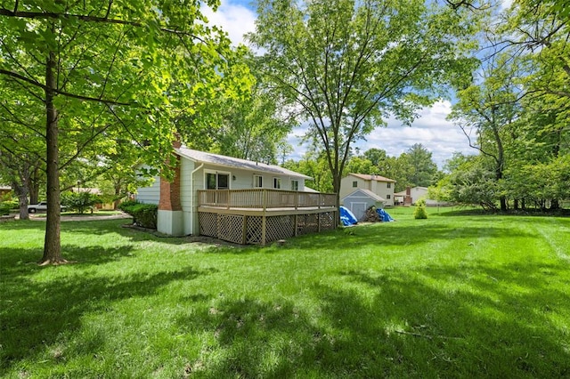 5 Braquewood Ct, Manchester, MO 63021 - view of green lawn featuring a wooden deck