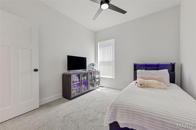 125 Foxwoods Ct, Troy, MO 63379 - bedroom with carpet floors, a ceiling fan, and lofted ceiling